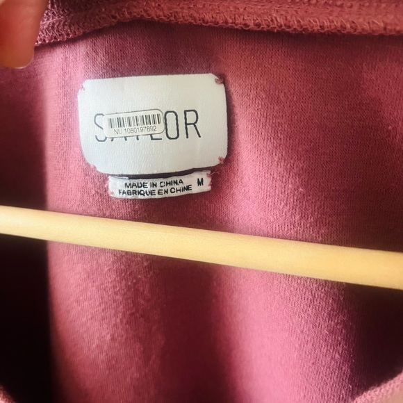 Saylor Cropped Fringe Cardigan Rose Pink Boho Button Front Size M - Picture 13 of 13